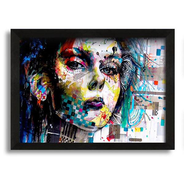 Latitude Run Girl Colours Picture Frame Painting on Canvas Wayfair